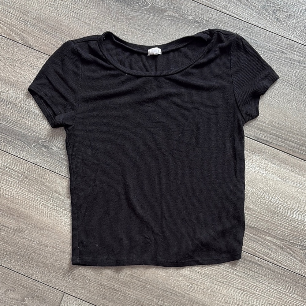 Garage Black Fitted Short Sleeve T-Shirt SM346